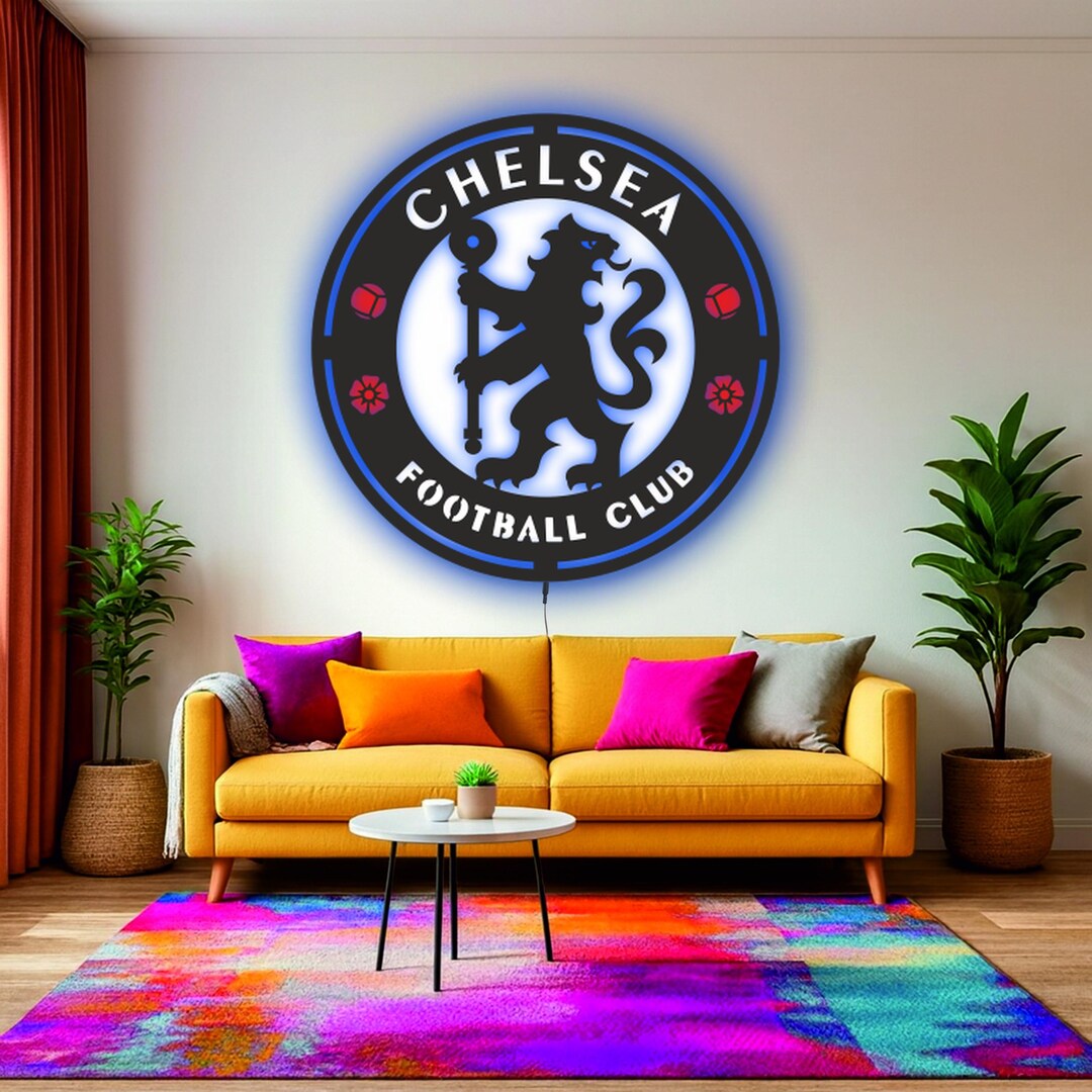 Chelsea LED Sign: Football Team Light-up Logo Decor - Etsy