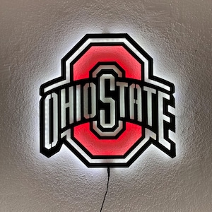 Led Light Up Football Team Logo | Sports Team Inspired Lighted Wall Art | Personalized College Style Decor | Man Cave or Game Room Light