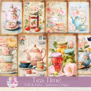 Tea Party Junk Journal Kit: Victorian Scrapbook Paper (Digital Download)
