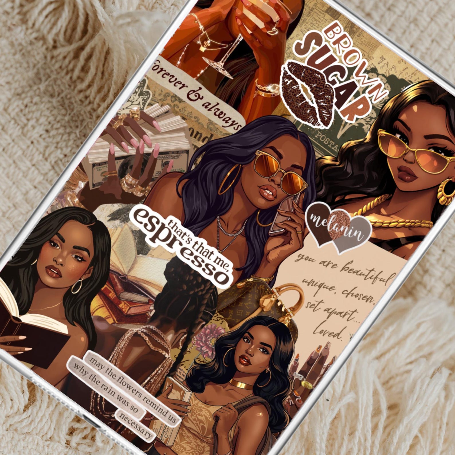 Black Girl Kindle Insert, Printable Bookish Romance Trendy Kindle/kobo ...