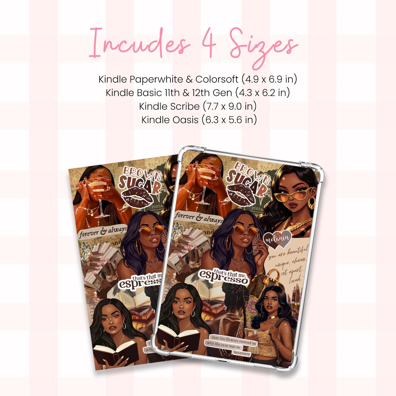 Black Girl Kindle Insert, Printable Bookish Romance Trendy Kindle/kobo ...