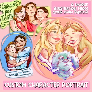 Custom Character Portrait | Cartoon Drawing from Picture | Original Illustration Gift | Cute Personalised Gift | Custom Digital Art Print