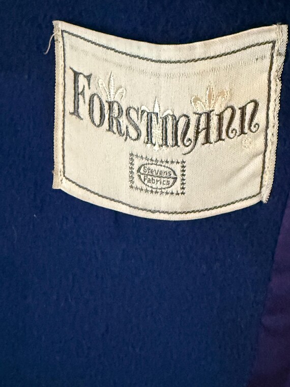 Vintage 1950s Forstmann Wool Coat: Cobalt Blue Mid-Ce… - Gem
