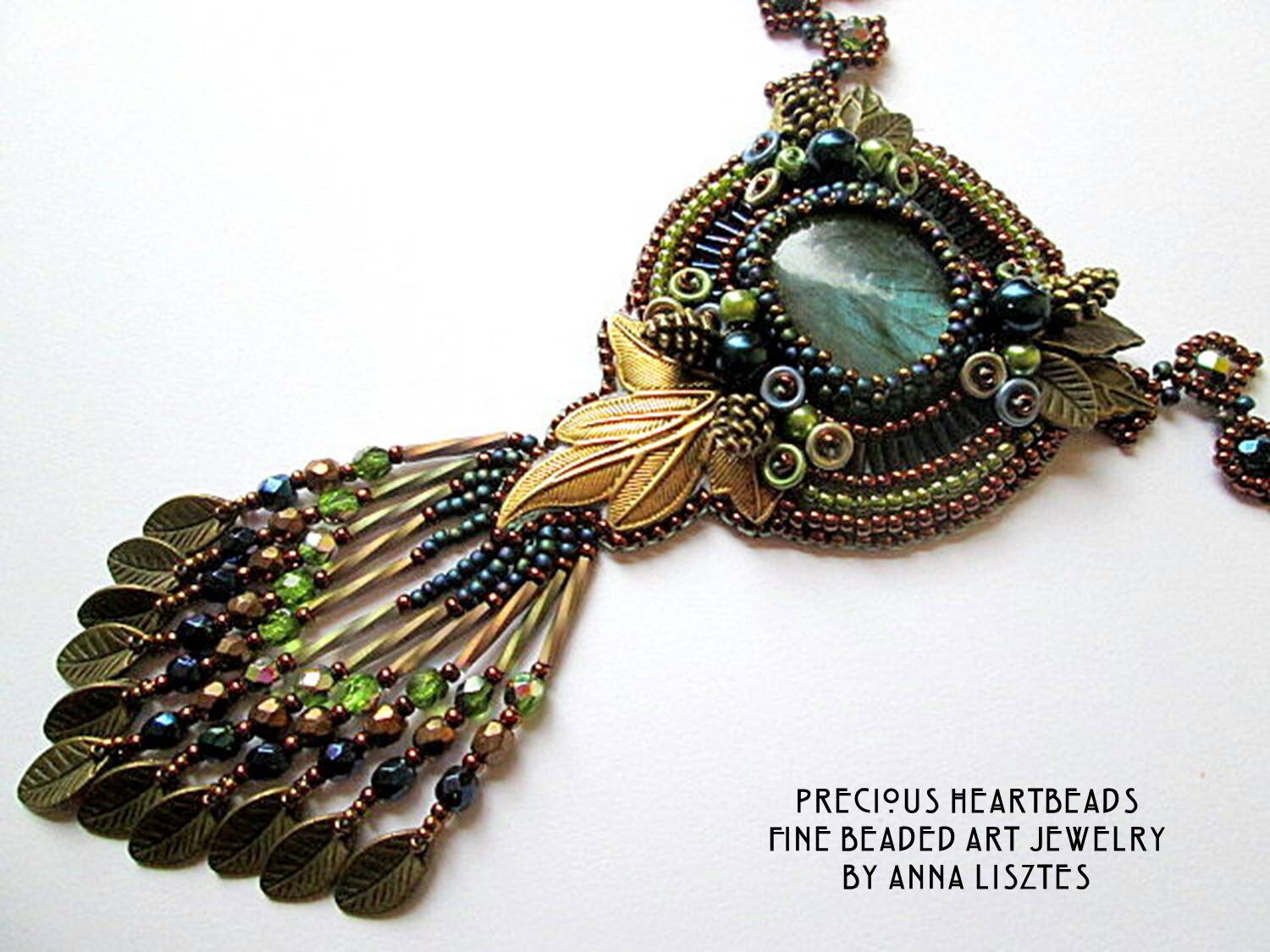 KIT DIY Bead Embroidery Necklace Beading Pattern instruction and