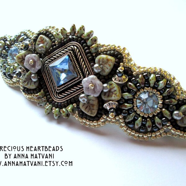 Tutorial Beading Pattern Bead embroidery barette/hair clip (Instructions only) - Lavenders Chill