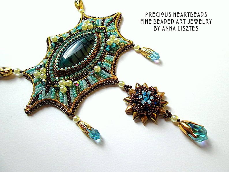 KIT DIY Bead Embroidery Necklace Beading Pattern Etsy