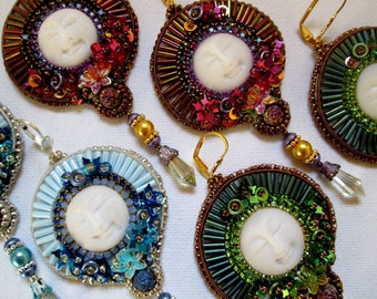 Inner Smile - Bead Embroidery Earrings, DIY KIT - Instructions and materials