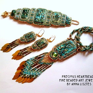 Sparkling Spirals Bead Embroidery Set KIT DIY limited edition Turquoise Teal Gold All 3 kits