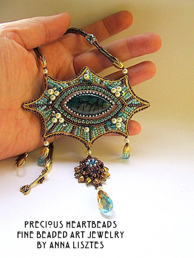 KIT DIY Bead Embroidery Necklace Beading Pattern Etsy