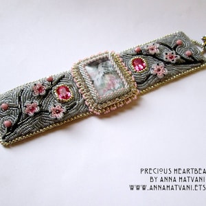 Beading pattern, DIY KIT, Tutorial and materials, Bead embroidery, Instructions and materials - Kyoto - Bracelet Cuff