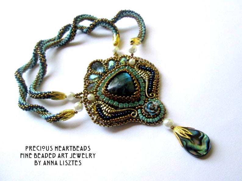 KIT DIY Bead Embroidery Necklace Beading Pattern instruction and
