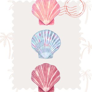 Arte de parede de cartão postal de concha