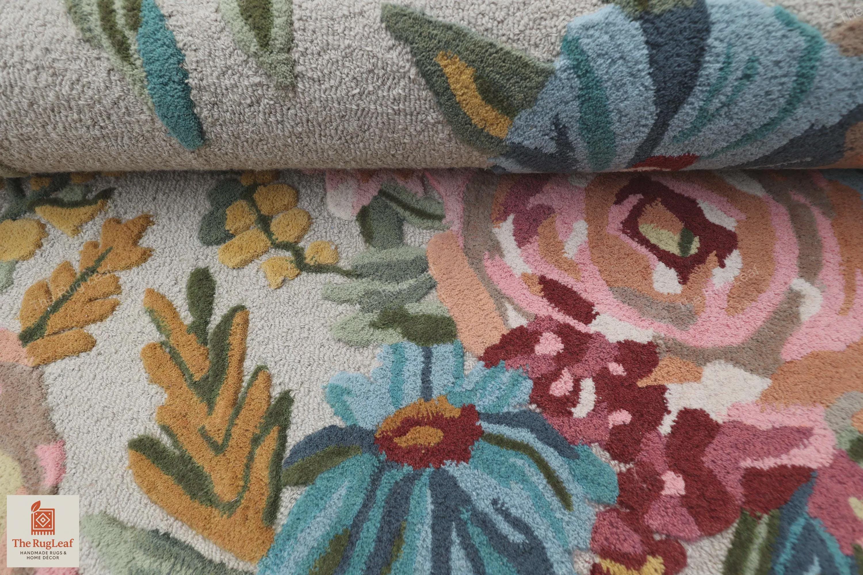 Hand Tufted Wool Floral Rug: Vintage Inspired Botanical Design - Etsy