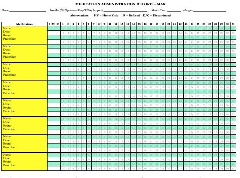 Dsplife™ Medication Administration Record (MAR) and Logs + Instruction ...
