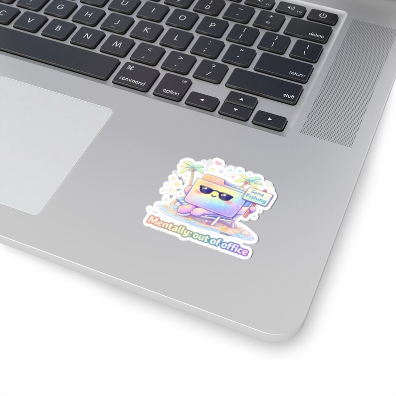 Mentally Out of Office Sticker | Burnout Humor Vinyl Decal | Work From Home | Office Humor Sticker | Gone Fishing | DSPlife image 6