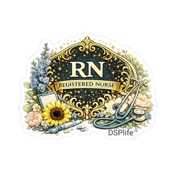 RN Registered Nurse Sticker | Satin Finish Vinyl | Healthcare Appreciation DSPlife by DSPlifeShop