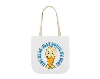 Draagtas IJscartoon: leuke zomercanvas boodschappentas