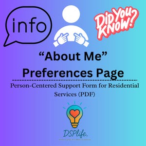 May include: A graphic with a gradient purple and teal background. The image includes the text "info" in a speech bubble, "Did You Know?" in red, and "About Me" and "Preferences Page" in black. A lightbulb graphic with a heart is also present.