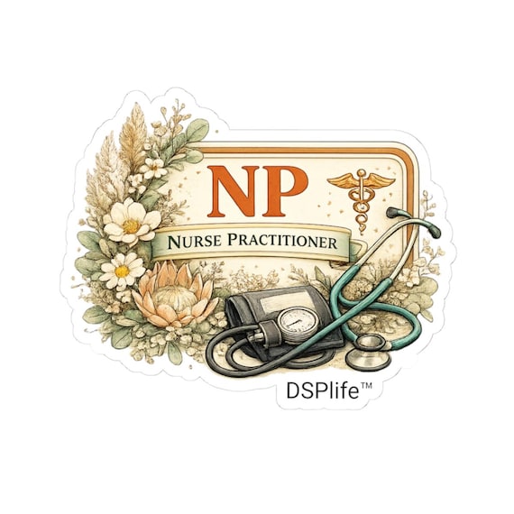 NP Nurse Practitioner Sticker | Satin Finish Vinyl | Healthcare Professional Appreciation | Nurse Gift by DSPlifeShop