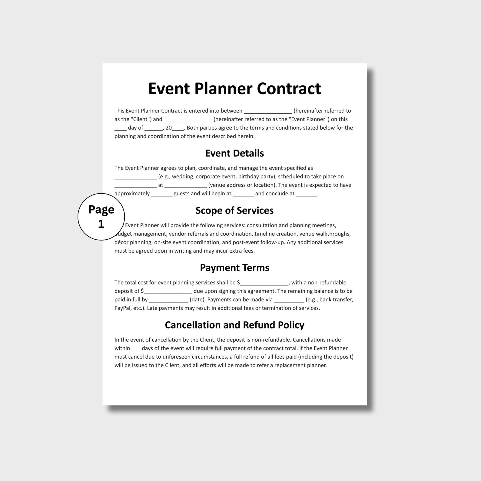 Event Management Client Form.pdf Event Planner Contract, Customizable Event Planner Client Form Template ...