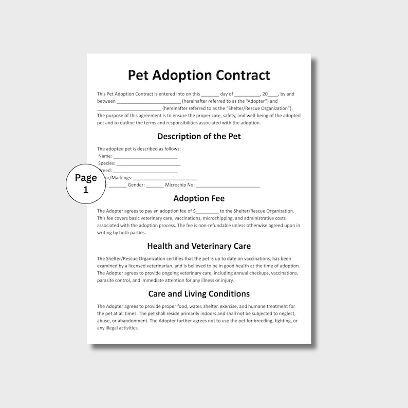 Image 5 for Pet Adoption Agreement Template
