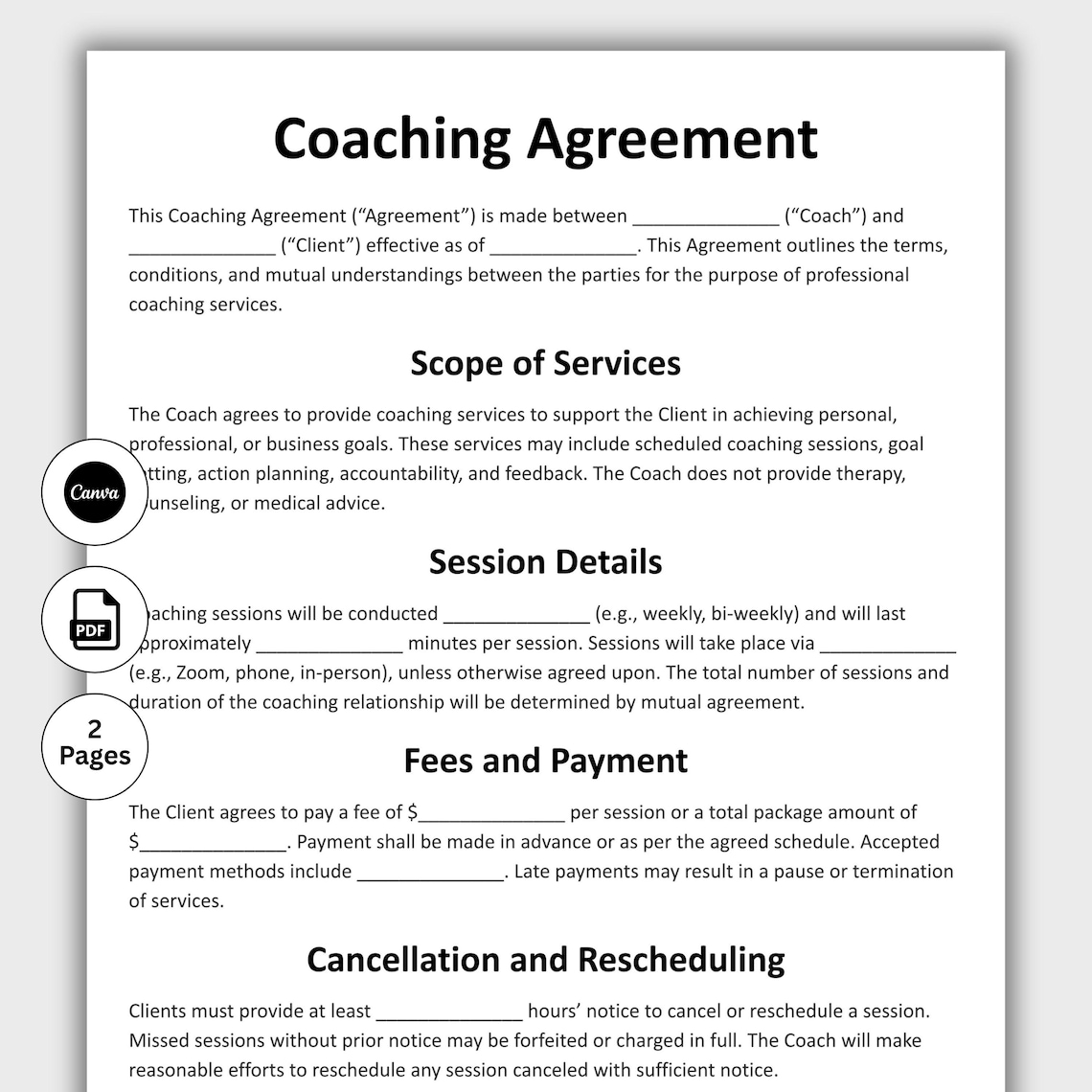 Image 7 for Business Coaching Contract Template