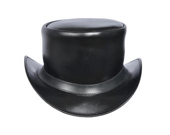 Handmade Leather Top Hat – Unisex Steampunk Costume