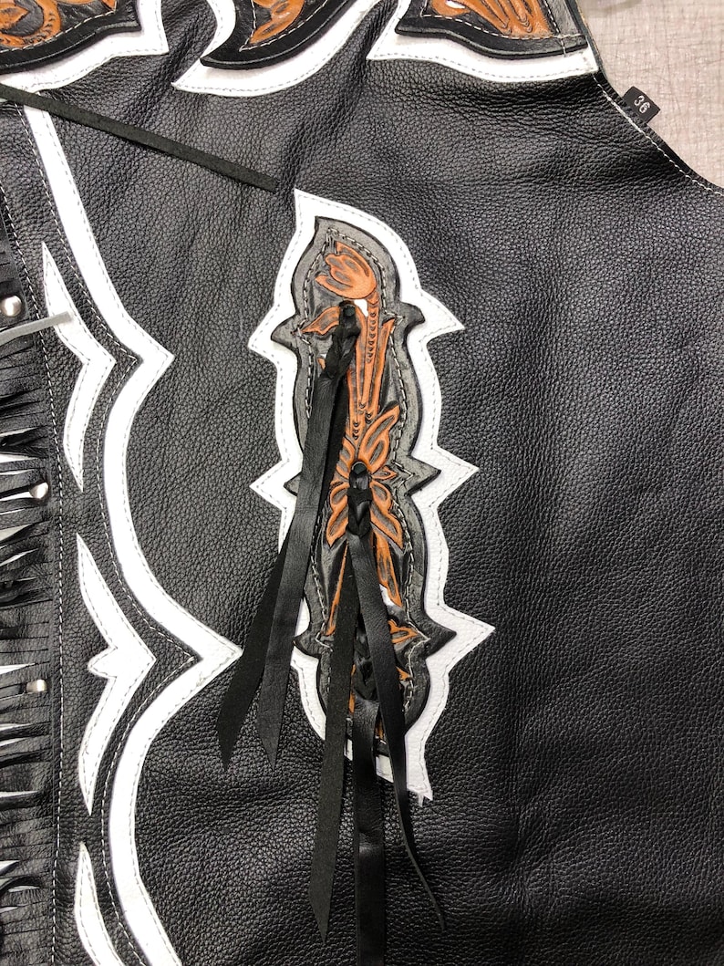 Hand-tooled Leather Rodeo Chaps | Custom Western Chaps | Fringe Bull ...