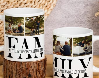 Personalized Family Photo Mug,Custom Picture Coffee Mug,Gift for Mom Dad Grandparents,Birthday Christmas Gift,Logo Coffee Cup,Picture Mug