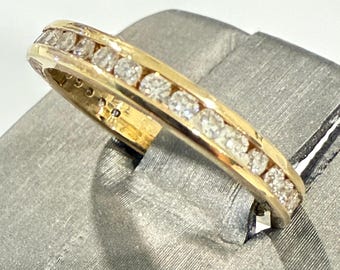14k Yellow Gold Diamond Eternity Band – 0.75ctw Natural Untreated Diamonds