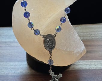 Chapelet automatique bleu, perles de cristal AB facettées, choisissez votre centre de table