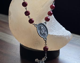 Chapelet automatique en verre tchèque satiné rouge, choisissez votre centre de table
