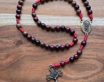 Bronze and Mixed Wood St. Michael Rosary