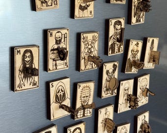 Horror Movie Fridge Magnet SVG Bundle: 3D Halloween Laser Cut Files (Set of 20)
