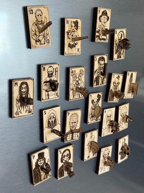 Horror Movie Fridge Magnet SVG Bundle: 3D Halloween Laser Cut Files (Set of 20)