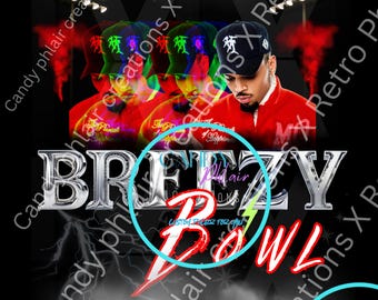 Chris Brown Breezy Bowl Tour 2025 PNG: T-Shirt Design (Digital Download)