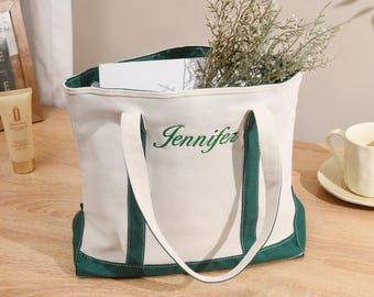 Custom Canvas Tote Bag,Embroidered with initials custom tote,Custom Text Tote,Name Tote Bag,Bridesmaid Gift, Bachelorette Gifts,Gift for Her