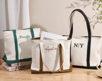 Personalized Embroidered Tote Bag, Custom Bridesmaid  tote bag,Beach Handbags,Embroidered Canvas Tote Bag,Bridesmaid Gift,Gift for Her
