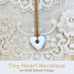 Tiny Heart Necklace, Ceramic Heart, Love Gift, Anniversary, Wedding, Thinking of You, Mother, Wife, Daughter, Father, Best Friend, Valentine