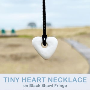 Tiny Heart Necklace, Ceramic Heart, Love Gift, Anniversary, Wedding, Thinking of You, Mother, Wife, Daughter, Father, Best Friend, Valentine