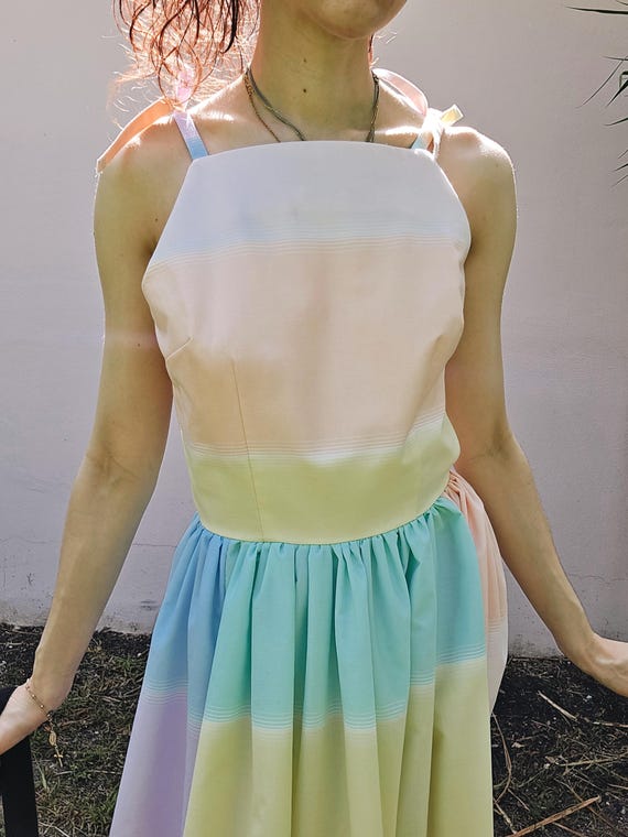 pastel brunch dress Pastel Yellow Floral Sleeveless Drop Waist Mini Dress main image 1