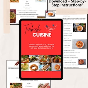 Traditional Turkish Recipes eBook – Video Supported PDF Cookbook – Turkish Cuisine Guide – Instant Digital File