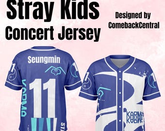 Karma Stray Kids Concert Jersey Seungmin 11 Fan Design Blue and