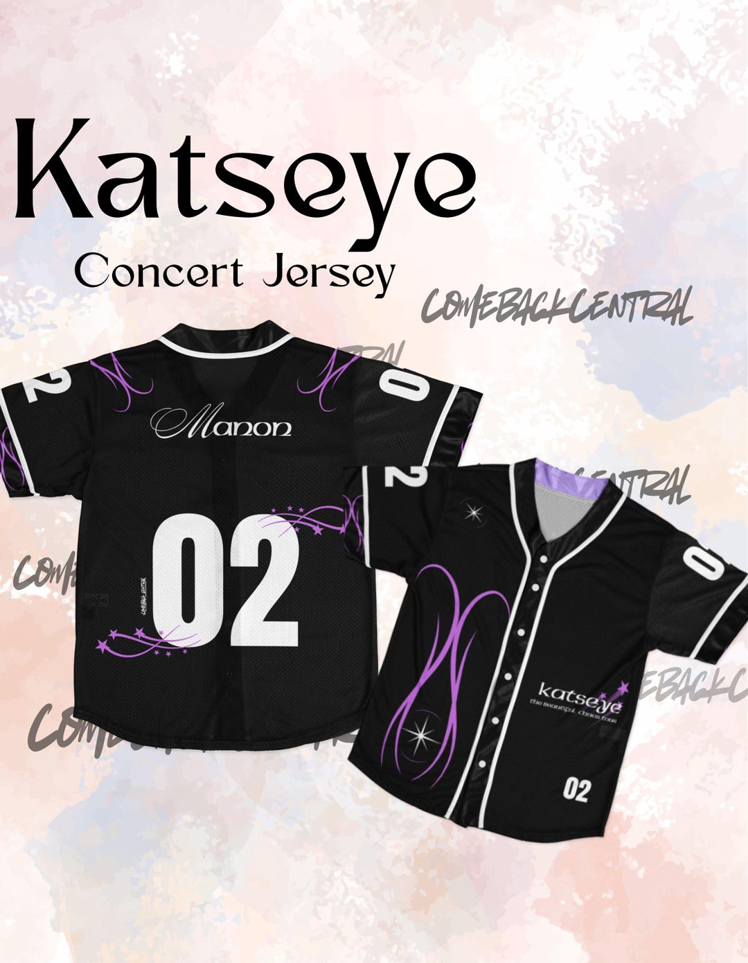 KATSEYE Fan Jersey Unisex Concert T-Shirt - Merch voor Eyecon, The Beautiful Chaos Tour 2025 Fancadeau, Concert Outfit, Stijl 1, M