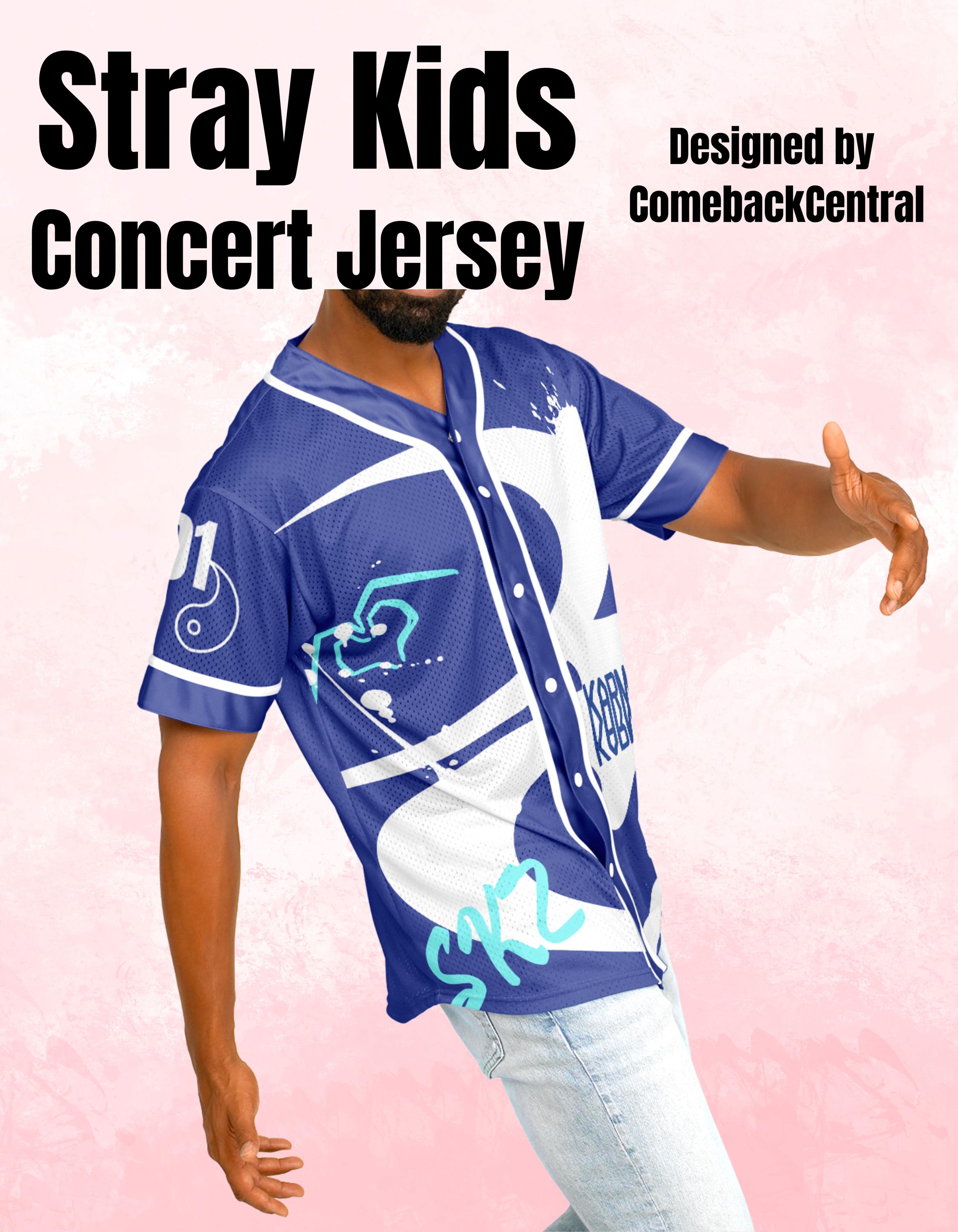 Karma Stray Kids Concert Jersey Felix 01 Fan Design Blue and White