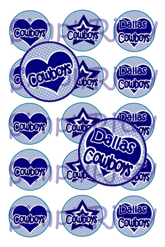 Items similar to Dallas Cowboys Bottle Cap Images 1 inch circles on Etsy