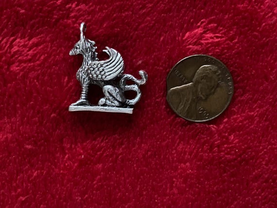 Old Solid Sterling silver figural hippogriff mons… - image 1