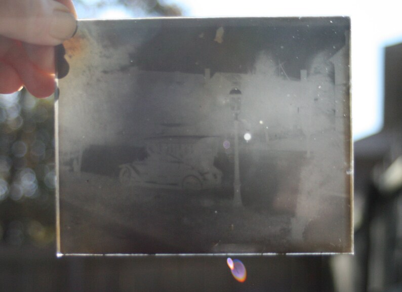 Antique Photographic Negative Glass Plate Spooky 1910 Touring Etsy