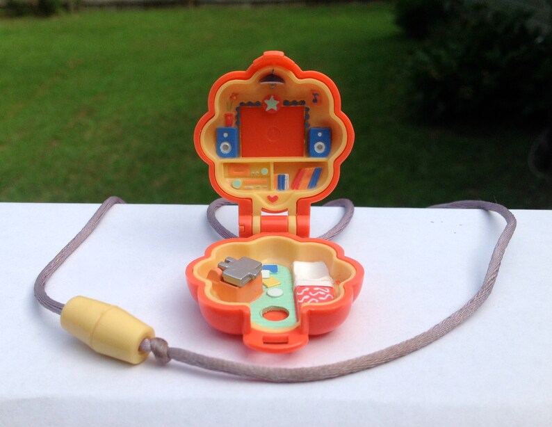 Vintage 1991 Polly Pockets Necklace Orange Flower Music Room Etsy