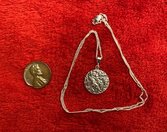 Sterling silver Pierre Auguste Cot Spring vintage charm pendant new chain 18” necklace